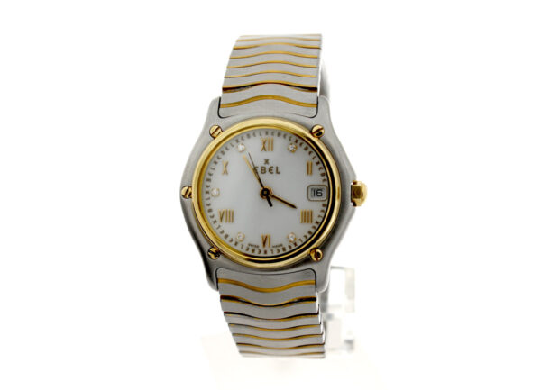 EBEL Classic Wave Damen-Armbanduhr in Bicolor mit Quartzwerk und Diamantbesetzung