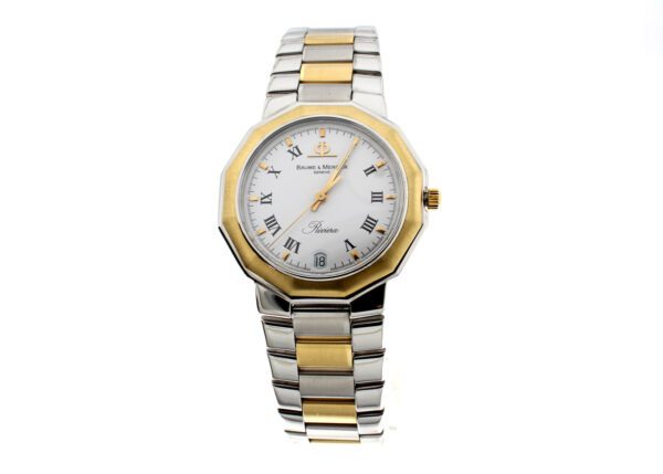 BAUME & MERCIER Riviera Herrenuhr in Stahl/ Gold (Bicolor) mit ETA-Quartzwerk.