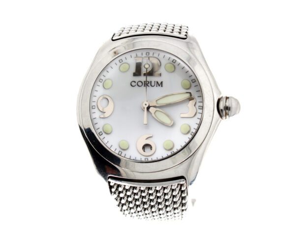 CORUM Bubble Boutique Herrenuhr in Edelstahl und Milanese-Uhrenband