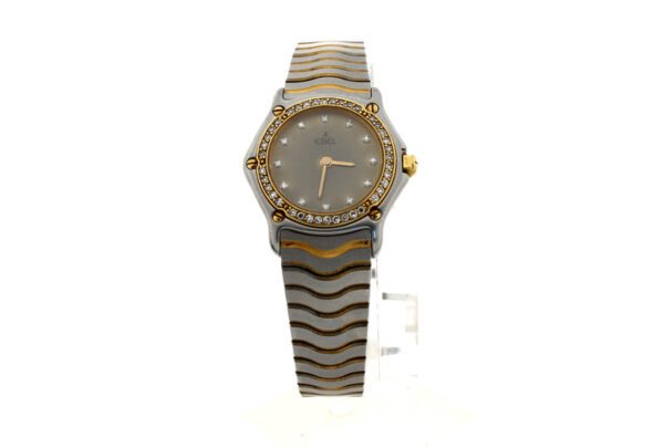 EBEL Classic Damenuhr in Stahl/Gold (Bicolor) mit Quartzwerk und Diamantbesetzung