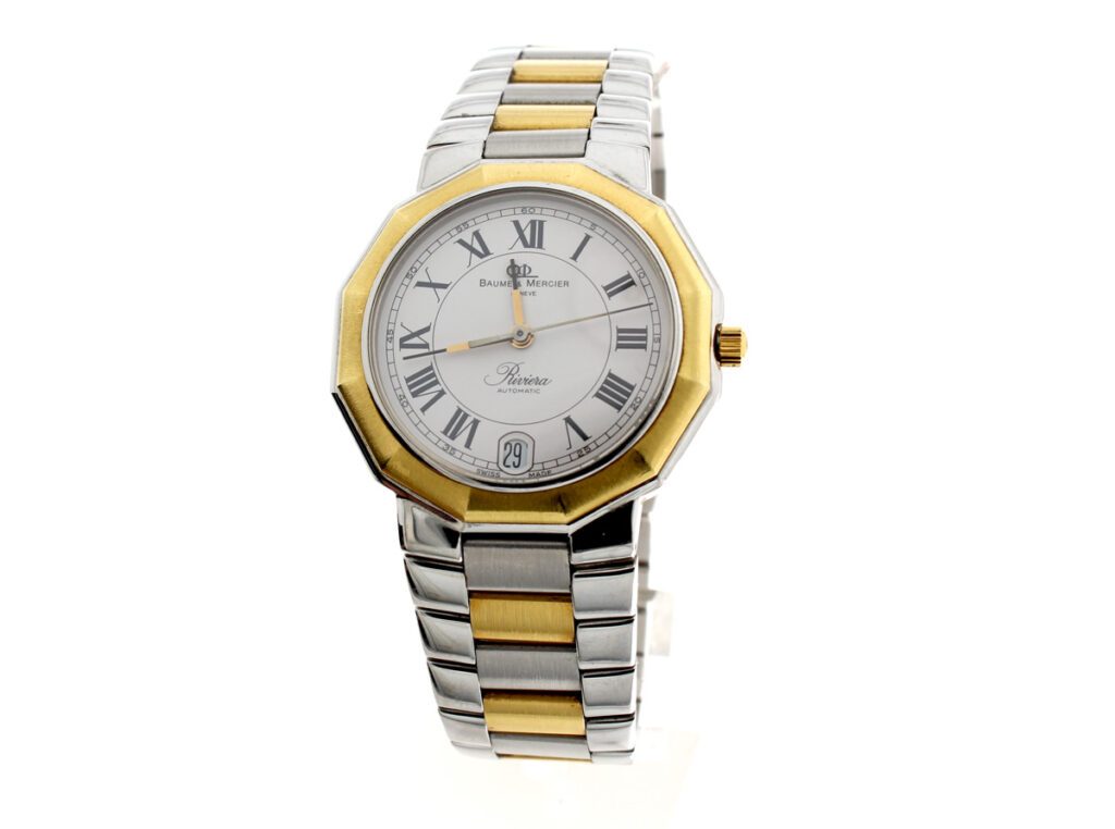 BAUME MERCIER Riviera Herrenuhr mit Stahl-/ Goldgehäuse (Bicolor 