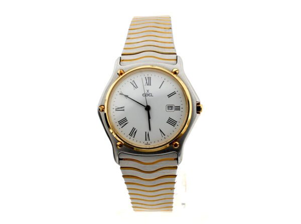 EBEL Classic Herrenuhr in Stahl-/ Goldgehäuse (Bicolor), Omega-Quartzwerk, Zentralsekunde und Full-Set.