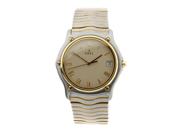 EBEL Classic Herrenuhr mit Edelstahl-/ Goldgehäuse (Bicolor), Ebel-Quartzwerk, Saphirglas und Datumsanzeige.