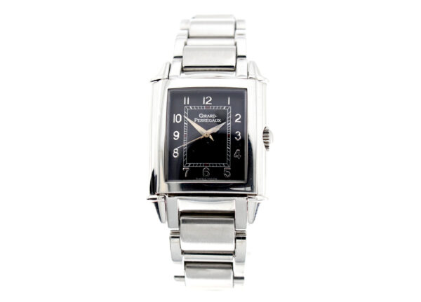 GIRARD PERREGAUX 1945 Vintage-Damenuhr mit Edelstahlgehäuse, Quartzwerk, Saphirglas und Zentralsekunde.