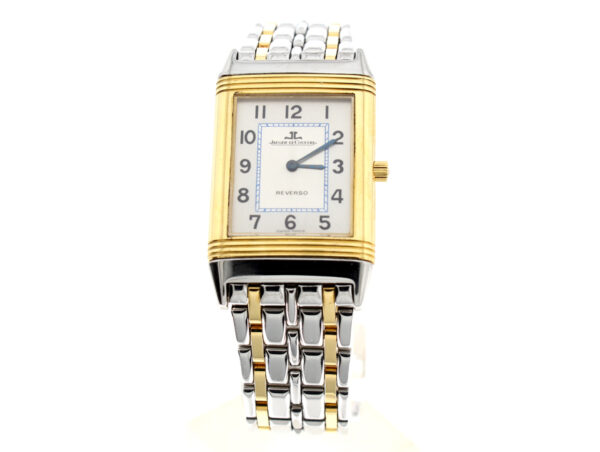 JAEGER LE COULTRE Reverso Herrenuhr mit Stahl-/ Goldgehäuse, Safirglas, Doppelfaltschließe.