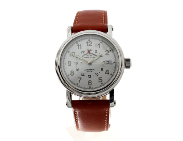 MÜHLE GLASHÜTTE Herrenuhr mit Edelstahlgehäuse, Automatikwerk, Duo-Time und Original-Faltschließe.