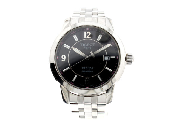 TISSOT PRC200 Herrenuhr mit Edelstahlgehäuse, ETA-Quartzwerk, Schraubkrone, Datum und Sekunde.