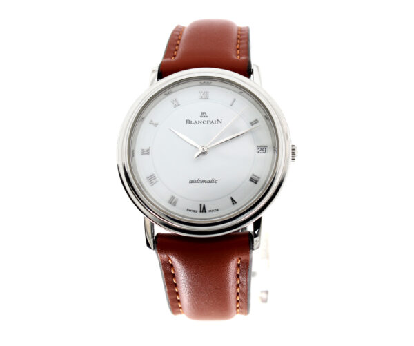 BLANCPAIN Villeret Herrenuhr mit Edelstahlgehäuse, Automatikwerk, Zentralsekunde und Original-Box.