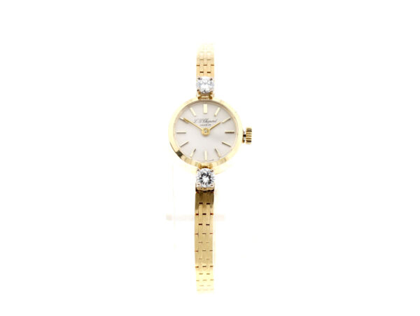 L.U. CHOPARD Damenuhr mit 18-Karat-Goldgehäuse und Brillanten, Handaufzugswerk Cal.4520.