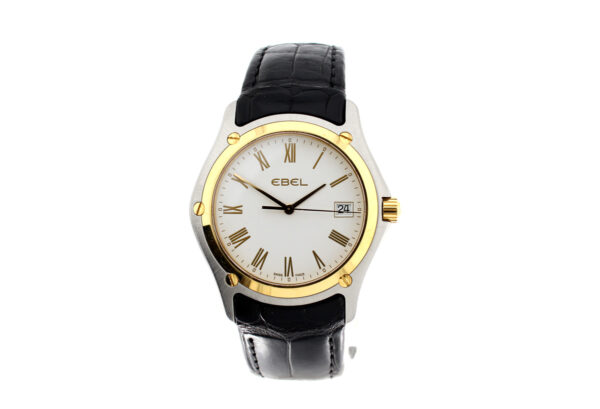 EBEL Classic Armbanduhr mit Gold-/Stahlgehäuse (Bicolor) und Quartzwerk, Lederband, Box und Papiere.