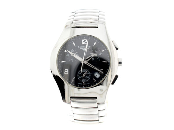 LONGINES Oposition Armbanduhr mit Edelstahlgehäuse, Quartzwerk, neutraler Box und Papiere.