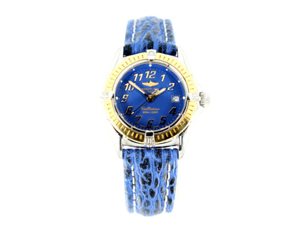 BREITLING Callistino Damenuhr mit Stahl-/ Goldgehäuse, ETA-Quartzwerk, Drehlünett mit Full-Set.