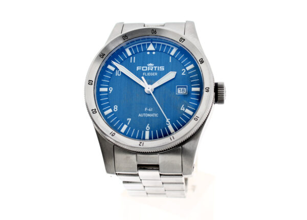 FORTIS Flieger F-41 Herrenuhr mit Edelstahlgehäuse, Datum, Schraubkrone im Full-Set.