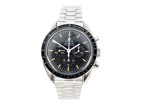 OMEGA Speedmaster Professional Herren-Chronograph mit Edelstahlgehäuse und vergoldetem Werk.