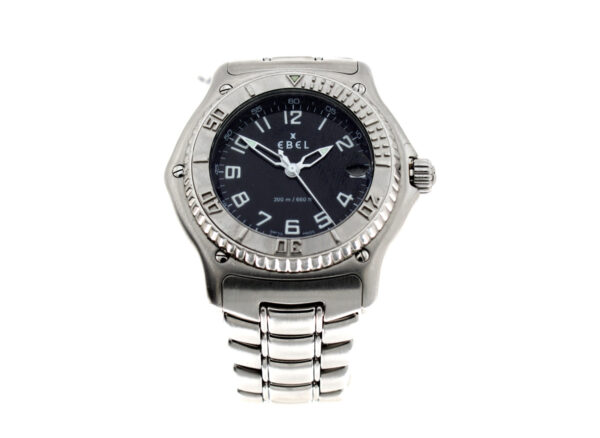 EBEL Discovery Armbanduhr im Edelstahlgehäuse, Quartzwerk, Datum, Sekunde und Original-Papiere.