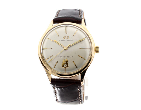 ERNEST BAREL Sea Gem Oscar Herrenuhr mit Plaquegehäuse, Stahlboden und ETA-Handaufzugswerk.