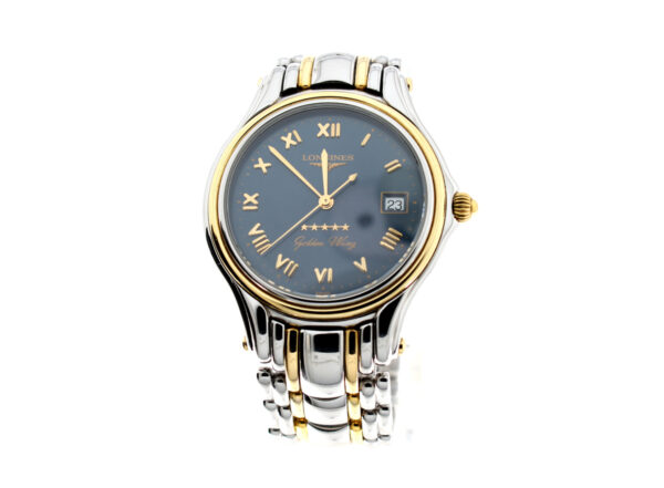 LONGINES Golden Wing Herrenuhr mit Stahl-/ Goldgehäuse, ETA-Quartzwerk, Sekunde und Datum.