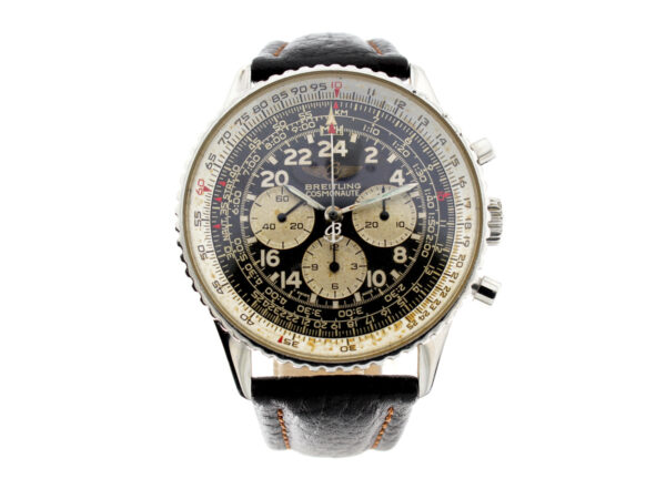 BREITLING Navitimer Cosmonaute Herrenuhr mit Edelstahlgehäuse, Automatikwerk Lemania 1873-24, 24h-Anzeige Ziffernblatt und Drehlünette.
