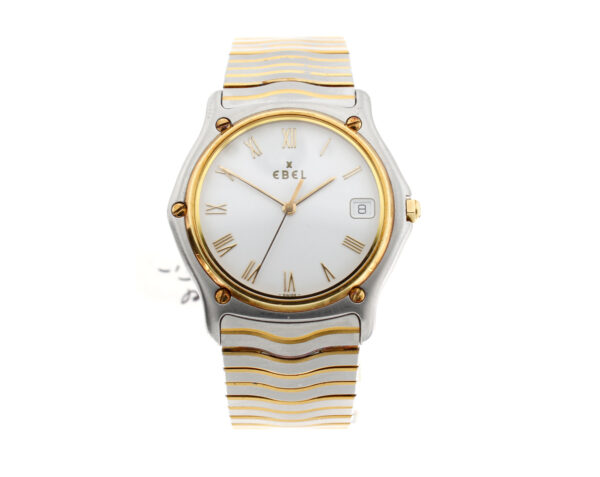 EBEL Classic Wave Herrenuhr mit Stahl-/ Goldgehäuse, Quartzwerk, Datum und Original-Papiere.