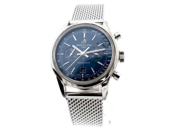 BREITLING Transocean Herren-Chronometer mit Edelstahlgehäuse, Automatikwerk, Datum, Tachymeter mit original Papieren und Box.