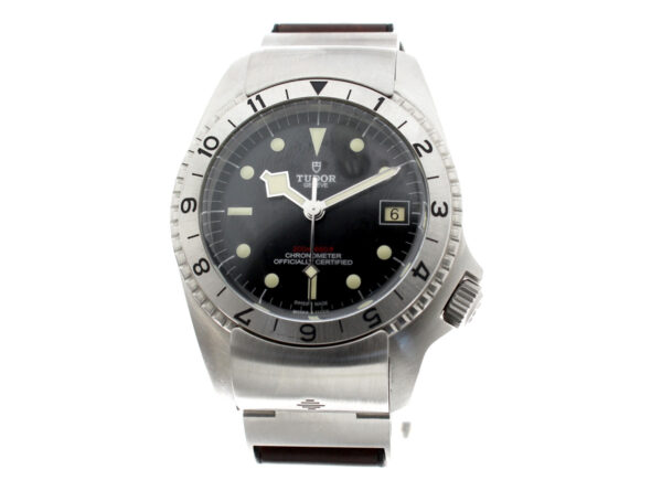 TUDOR Black Bay Heritage Herrenuhr mit Edelstahlgehäuse, Automatikwerk, Datum, Lederband mit Stahl-Faltschließe im Full-Set.