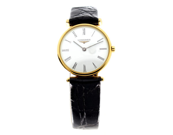 LONGINES La Grand Classique Damenuhr mit Plaquegehäuse, ETA-Quartzwerk, Saphirglas und Longines-Dornschließe.