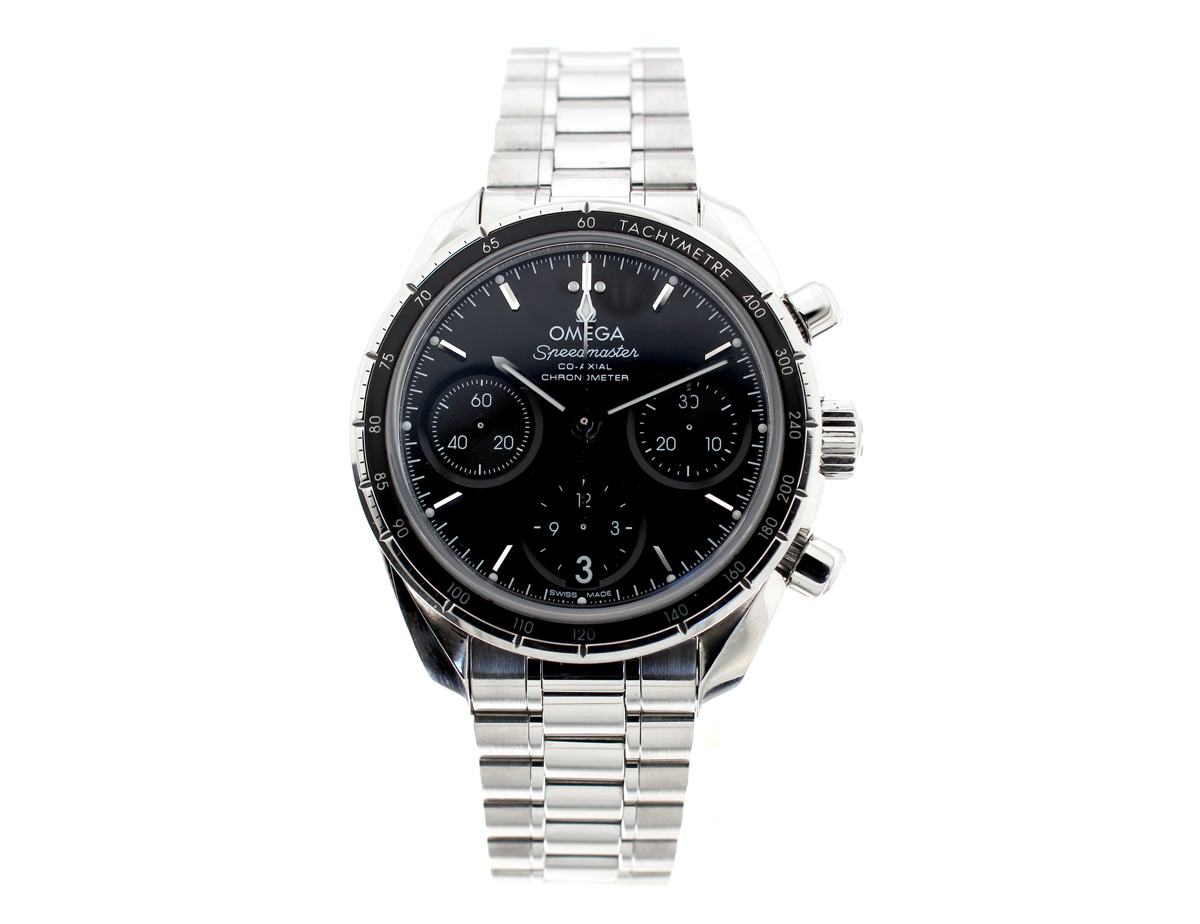 OMEGA Speedmaster mit Edelstahlgehäuse, Automatikwerk, Chronometer im Full-Set.