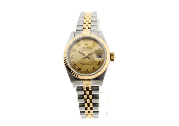 ROLEX Oyster Perpetual Datejust Damenuhr mit Stahl-/Goldgehäuse, Rolex-Automatikwerk, Datumslupe im Full-Set.